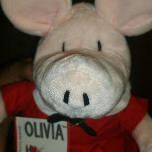 Oliva Pig Shoulder Bag with Red Dress